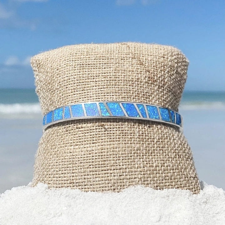 Blue Opal and Silver Bracelet