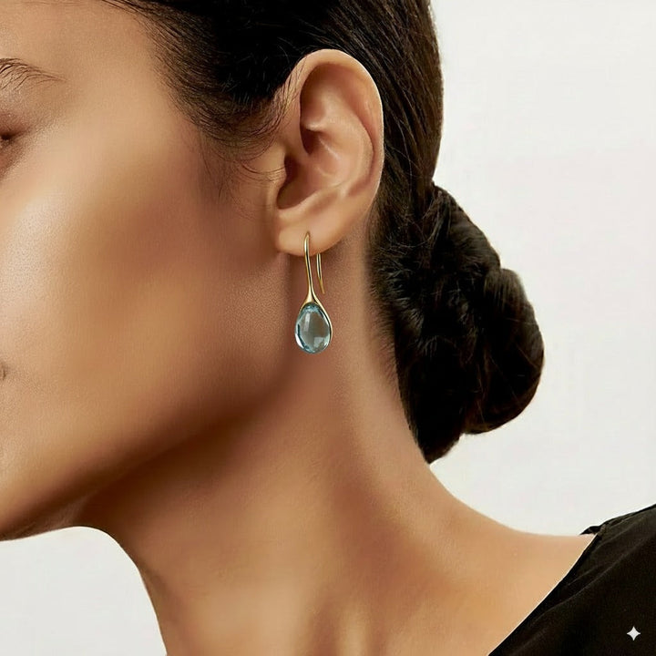 Gold and Silver Crystal Drop Earrings